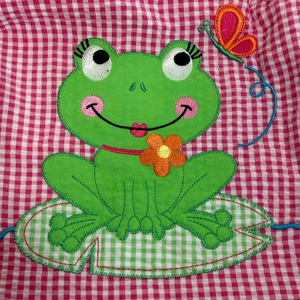 Good Lad Pink Gingham Frog Dress 2T - Picture 6 of 8